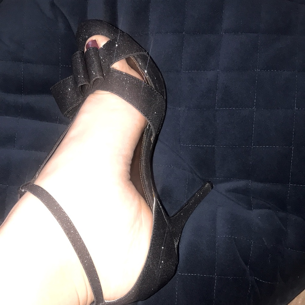 I.MILLER Black Ronja Heel, Ankle Strap Glitter. - Picture 4 of 10